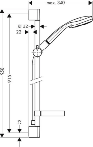 Душевой набор Hansgrohe Croma 100 Vario/Unica C 27771000, хром