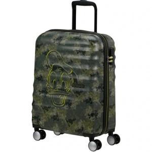 Чемодан American Tourister Wavebreaker Disney 55см, чёрно-зелёный