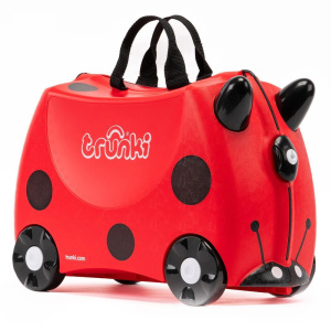 Чемодан-каталка trunki, ручная кладь, 46х31х21 см, 18 л, 1.7 кг, Божья коровка Харли