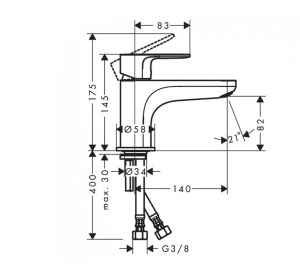 Смеситель для ванны Hansgrohe Rebris S 72434000, хром