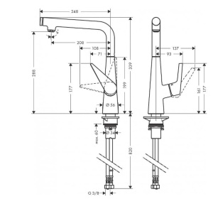 Кухонный смеситель Hansgrohe Talis Select S 72820000, хром