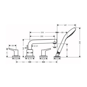 Смеситель для ванны Hansgrohe Talis S 72419000, хром