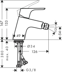 Смеситель для биде Hansgrohe Focus Push-Open 31922000, хром