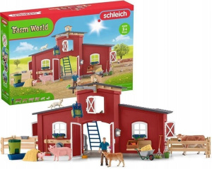 Schleich Farm World Большая красная ферма с животными и аксессуарами 42606