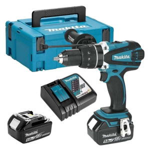 Ударная дрель Makita DHP458RTJ 18V с АКБ 2x3,0 Ah и ЗУ