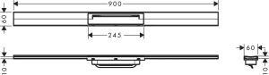 Внешний сливной элемент 90см для напольного монтажа Hansgrohe RainDrain Flex 56045700, матовый белый