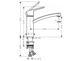 Смеситель для кухни Hansgrohe Tica Хром 14904000