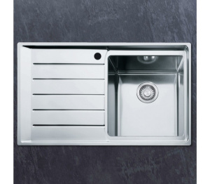 Кухонная раковина Franke Neptune Plus NPX 611 101.0068.368, левая, стальная, серебро