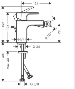Смеситель для биде Hansgrohe Vernis Shape 71211670 Черный