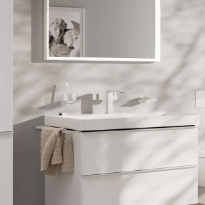 Смеситель для раковины Hansgrohe Tecturis E 73042700, матовый белый