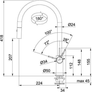 Кухонный кран Franke Ambient Pull-Out 115.0289.517, бежевый