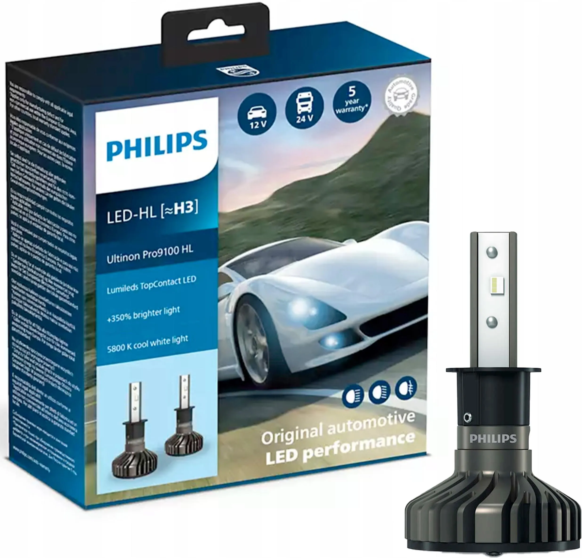 Светодиодные автомобильные лампы Philips Ultinon Pro 9100 H7