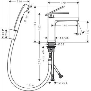 Смеситель для раковины Hansgrohe Tecturis E 110, хром