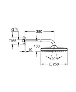 Верхний душ Grohe Tempesta 250 Cube 26682000
