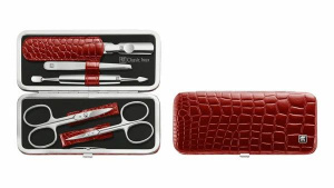 Маникюрный набор Zwilling Classic Inox 5 предметов, отделка крокодил, красный (‎97653-003-0)