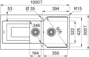 Кухонная раковина Franke Ubg 651-100 114.0575.052, Каменный Серый