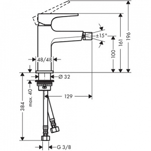 Смеситель для биде hansgrohe Metropol 74520000, хром