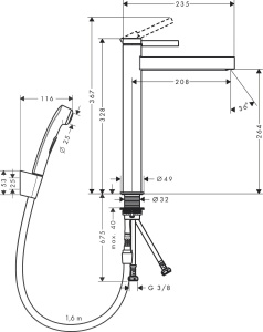 Смеситель для раковины Hansgrohe Finoris 76220000, хром