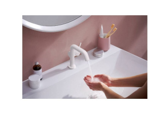 Смеситель для раковины Hansgrohe Tecturis S 110 Fine Coolstart Белый Матовый 73323700