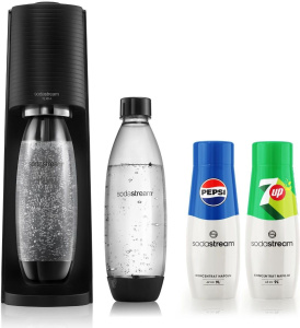 Сатуратор Sodastream Terra, черный, 2 бутылки, Pepsi, 7UP