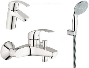 Комплект смесителей Grohe Eurosmart с душевым гарнитуром (32925001, 33300001, 27600000), хром