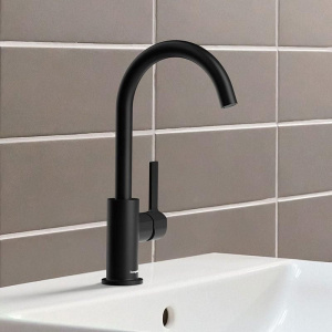 Смеситель для раковины Hansgrohe LivaFine EcoSmart 72505670, черный матовый