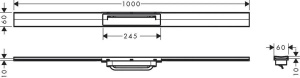 Внешний сливной элемент 100см для напольного монтажа Hansgrohe RainDrain Flex 5604667, матовый черный