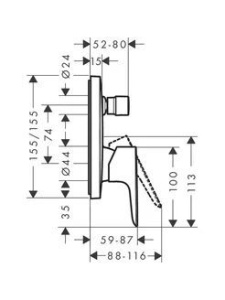 Смеситель для ванны Hansgrohe Talis E 71745000, хром