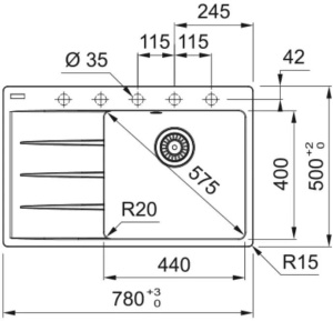 Кухонная раковина Franke Centro CNG 611-78 TL 114.0637.510, оникс