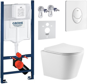 Комплект инсталляции Grohe унитаз Imprese Elanta Tornado + кнопка смыва,белый