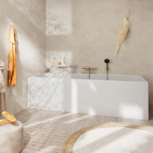 Настенный смеситель для ванной Hansgrohe Tecturis S 73422140, шлифованная бронза