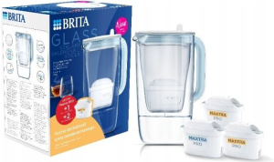 Фильтр-кувшин BRITA Glass 2,5 л, синий (2 картриджа Pure Performance Hard Water)
