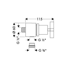 Шланговое подключение Hansgrohe Citterio Fixfit 39883000, серебро