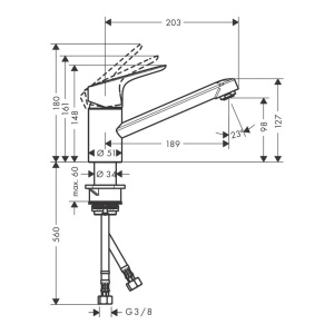 Смеситель для кухни Hansgrohe Tecturis E 71818000, хром