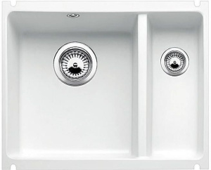 Кухонная мойка Blanco Subline 350/150-U, керамика PuraPlus, глянцевый белый цвет 514522