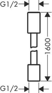 Душевой шланг Hansgrohe Axor Showersolutions 1.60m 28261670, матовый черный
