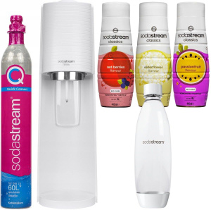 Сатуратор SodaStream Terra, бутылка + 3 сиропа, белый