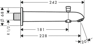 Излив для ванны Hansgrohe Talis 228мм DN15 13424000, хром