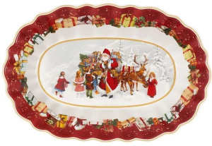 Блюдо овальное глубокое Villeroy & Boch Toy's Fantasy Санта и дети 29см 14-8332-2556