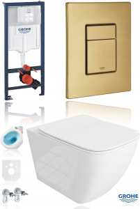 Комплект инсталляции с унитазом Grohe и чашей Swirl