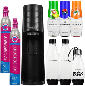 Комплект: Сифон Sodastream Terra черный + 3 бутылки сиропа