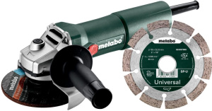 Угловая шлифовальная машина Metabo W 750-125 Set с алмазным диском 603605920