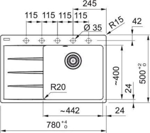 Кухонная раковина Franke Centro CNG 611-78 TL 114.0693.564, левый слив черный матовый / черный слив
