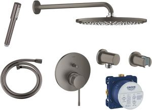 Душевой комплект Grohe Essence 24058AL1+35600000+26066AL0+27057AL0+27074AL0, матовый графит