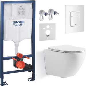 Комплект инсталляции Grohe унитаз Imprese Tornado + кнопка смыва, белый глянцевый
