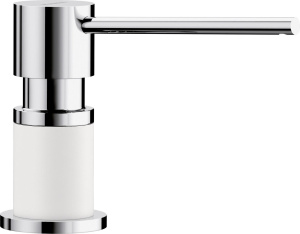 Дозатор для моющего средства Blanco Lato 525814, хром, белый