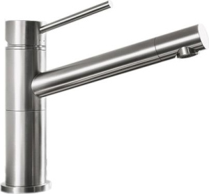 Кухонный смеситель Blanco Alta Compact 517181, шлифованная нержавеющая сталь