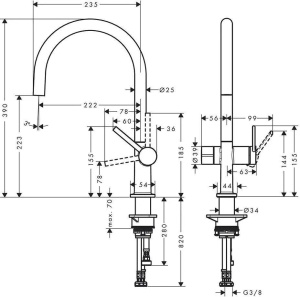 Кухонный смеситель Hansgrohe Talis M54 72805670, матовый черный