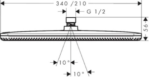 Тропический душ Hansgrohe Raindance Alive Q 210/340 1jet 24530000, хром
