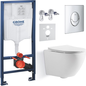 Комплект инсталляции Grohe унитаз Imprese Tornado + кнопка смыва, хром